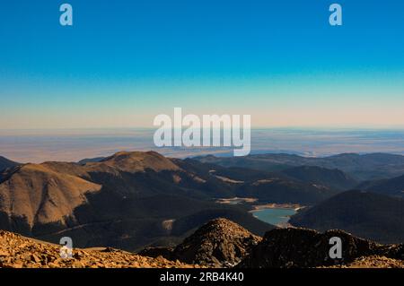 Blick vom Gipfel des Pike's Peak Mountain in Colorado Stockfoto