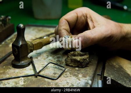 La bottega degli orafi. Florenz Stockfoto