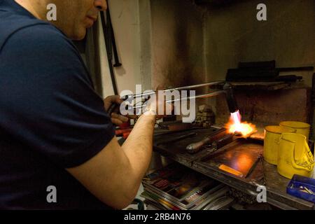 La bottega degli orafi. Florenz Stockfoto