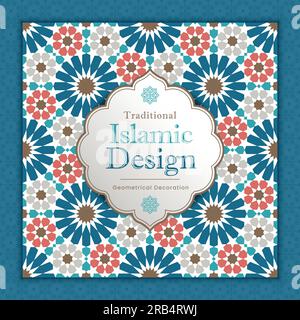 Traditionelles Islamisches Design. Illustration einer islamischen geometrischen Dekoration mit Blumenmotiv. Marokko Seamless Border. Moschee Dekorationselement. Stock Vektor