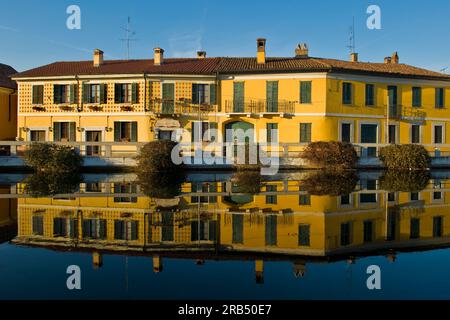 Gaggiano. Naviglio Grande. Lombardei. Italien Stockfoto