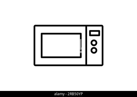 Mikrowellensymbol. Symbol für Element der Bäckerei, elektronisches Gerät. Liniendesign. Einfache Vektorkonstruktion editierbar Stock Vektor