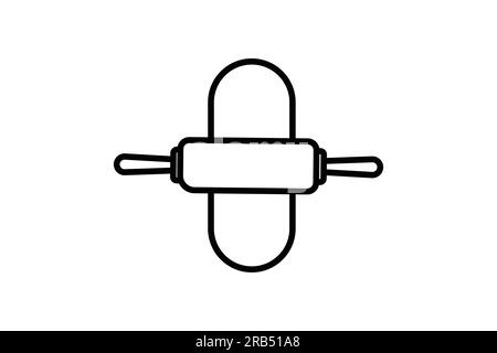 Das Symbol mit dem Teig. Symbol für das Element der Bäckerei, des Kochens, der Küche. Liniendesign. Einfache Vektorkonstruktion editierbar Stock Vektor