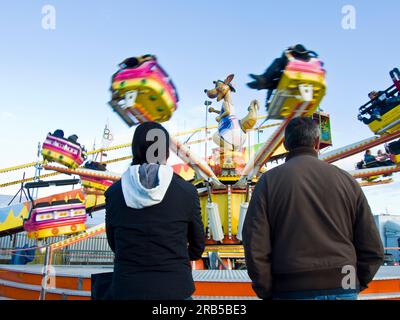 Italien. Inveruno. Fiera von San Martino. Vergnügungspark Stockfoto