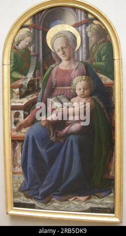 Madonna und das Kind in die Engel 1440 von Filippo Lippi gekrönt Stockfoto