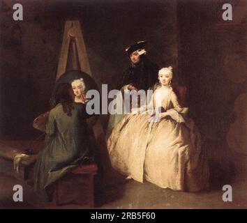 Der Maler in seinem Studio von Pietro Longhi Stockfoto