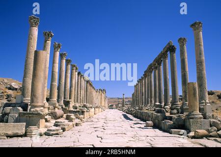 Römische Ruinen. Jerash, Ich Bin'S. Jordanien. Asien Stockfoto