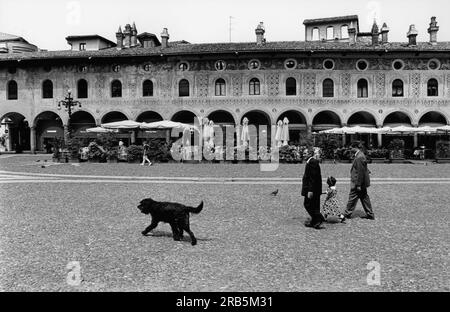 Europa. Italien. Lombardei. Ticino-Park. Vigevano. Piazza Ducale Stockfoto