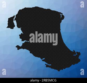 Parrot Cay geometrische Karte. Schablonenform von Papageienkuchen in niedriger Poly-Form. Moderne Inselvektordarstellung. Stock Vektor