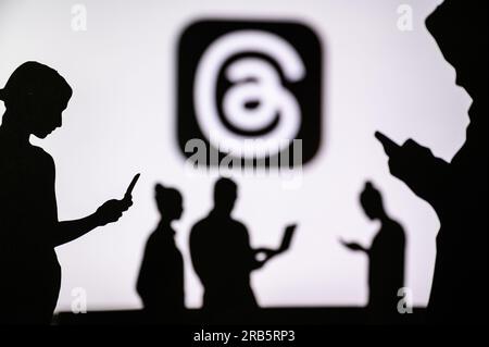 KALIFORNIEN, USA, 7. JULI 2023: Threads App Stockfoto
