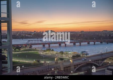Brücke am Tempe Lake Arizona Stockfoto