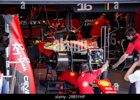 Silverstone, Großbritannien. 7. Juli 2023. Ferrari SF-23, F1 Grand Prix von Großbritannien auf dem Silverstone Circuit am 7. Juli 2023 in Silverstone, Großbritannien. (Foto von HIGH TWO) dpa/Alamy Live News Stockfoto