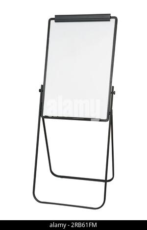 Flipchart auf weißem Hintergrund Stockfoto