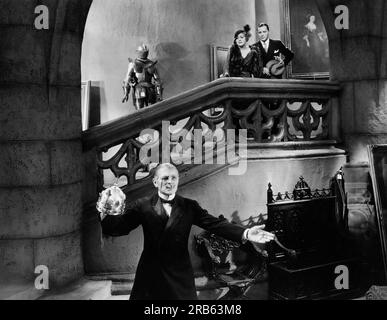 Mary Boland, Herbert Marshall, Reinhold Pasch, Filmset, "Abende zum Verkauf", Paramount Pictures, 1932 Stockfoto