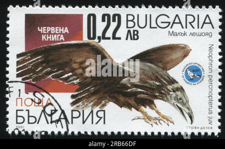 RUSSLAND KALININGRAD, 26. MÄRZ 2019: Der von Bulgarien gedruckte Stempel zeigt Adler, ca. 2001 Stockfoto
