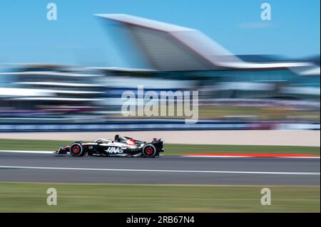 Silverstone, Großbritannien – Freitag, 7. Juli 2023 – FORMEL 1 ARAMCO GROSSEN PREIS 2023 – Kevin Magnussen (Dänemark) – HAAS-F1-TEAM Stockfoto