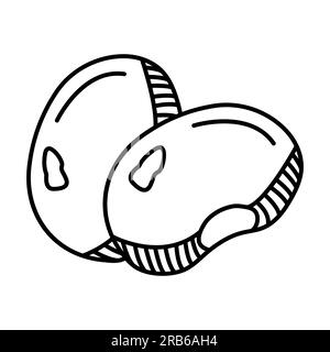 Symbol für schwarze und weiße Vektorlinien für zwei Kidney Beans Stock Vektor