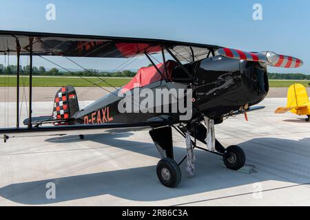 Bucker BU 131 Jungmann auf der Pardubice Air Show 2023 in Pardubice, Tschechische Republik Stockfoto