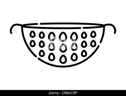 Abbildung der Schwarzweiß-Vektorlinie des Siebs Stock Vektor