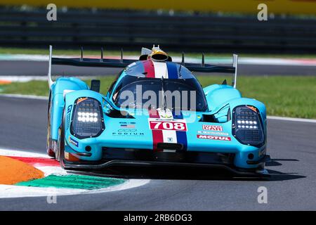 Monza, Italien. 07. Juli 2023. Glickenhaus Racing – Glickenhaus 007 von Romain Dumas (FRA) tritt während der 6-stündigen WEC FIA World Endurance Championship Monza 2023 bei Autodromo Nazionale Monza an. Kredit: SOPA Images Limited/Alamy Live News Stockfoto