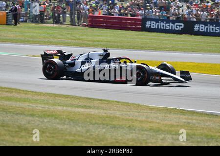 Silverstone, Großbritannien. 07. Juli 2023. SILVERSTONE, England, 07. JULI 2023; #21, Nick de VRIES, NDL, Scuderia Alpha Tauri, AT04, Honda RBPT Formel 1, GROSSER Preis VON GROSSBRITANNIEN F1 auf der Silverstone Rennstrecke - Formel 1 Grosser Preis von England, 07. JULI 2023 – gebührenpflichtiges Bild, Foto und Copyright © Anthony STANLEY/ATP Images (STANLEY Anthony/ATP/SPP) Guthaben: SPP Sport Press Photo. Alamy Live News Stockfoto
