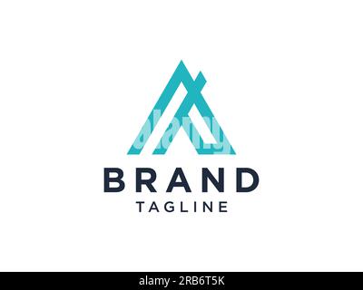 Abstraktes Anfangsbuchstabe A Logo. Grünes geometrisches Dreieck mit Pfeilkombination auf schwarzem Hintergrund isoliert. Verwendbar für Unternehmens- und Branding-Logos Stock Vektor