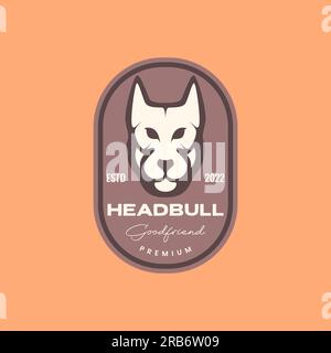 Tierfreunde Köter amerikanischer Rüpel Maskottchen Vintage-Logo Vektor Stock Vektor