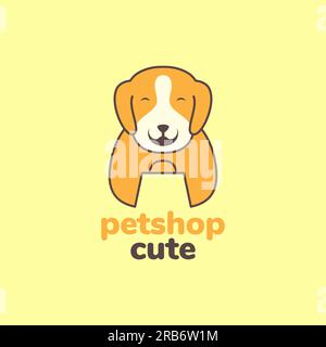 Haustiere Hund bretagne Tasche Maskottchen Cartoon niedliches Logo Vektor Stock Vektor