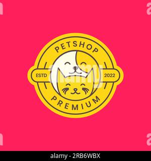 Tiertiere Hündchen Kätzchen Tierhandlung Abzeichen Modern farbenfrohes Logo Design Vektor Stock Vektor
