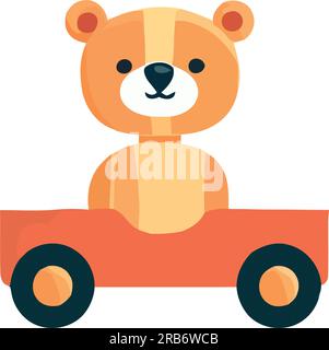 Süßer Überträger eines Zeichentricktiers, der ein Auto fährt Stock Vektor