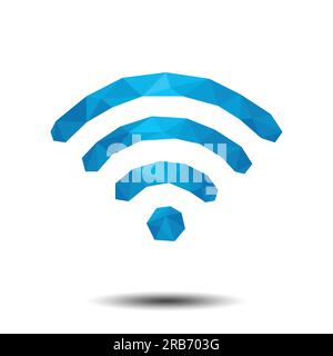 Polygon-WLAN-Verbindungssymbol auf weißem Hintergrund Stock Vektor