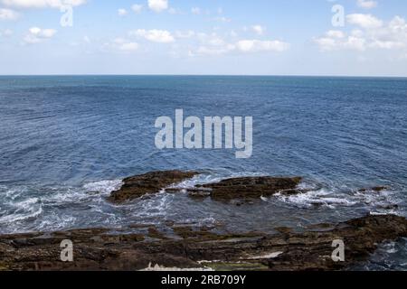 Blick über Falmouth Bay vom Pendennis Point in Cornwall, Großbritannien Stockfoto