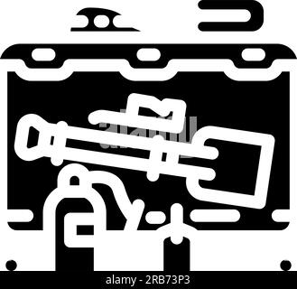 Vektorabbildung für das Öl-Notfall-Kit Petrochemiker-Glyphe-Symbol Stock Vektor