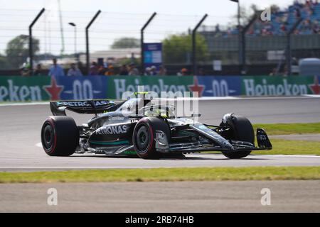 Silverstone Circuit, Silverstone, England, 07. Juli 2023, Lewis Hamilton (GBR) Mercedes W14 E Leistung beim Formel 1 Aramco British Grand Prix Stockfoto