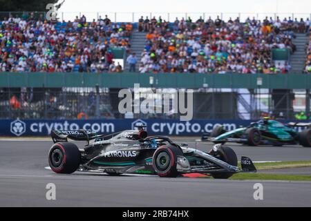 Silverstone Circuit, Silverstone, England, 07. Juli 2023, George Russell (GBR) Mercedes W14 E Leistung beim Formel 1 Aramco Großen Preis von Großbritannien Stockfoto