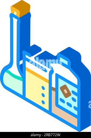 Werkzeug „Chemikalien und Lösungsmittel“ funktioniert isometrische Symbolvektordarstellung Stock Vektor