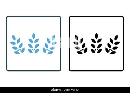 Weizensymbol. Symbol für Bäckerei, Vollkorn, Landwirtschaft. Solides Icon-Design. Einfache Vektorkonstruktion editierbar Stock Vektor