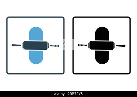 Das Symbol mit dem Teig. Symbol für das Element der Bäckerei, des Kochens, der Küche. Solides Icon-Design. Einfache Vektorkonstruktion editierbar Stock Vektor