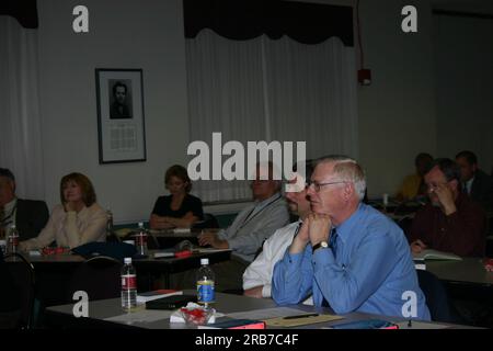 Vortrag auf dem WeltAIDS-Welttag zur Innenmarkierung Stockfoto