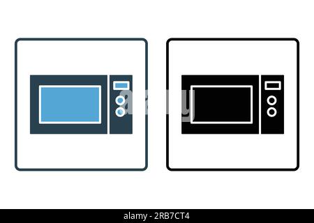 Mikrowellensymbol. Symbol für Element der Bäckerei, elektronisches Gerät. Solides Icon-Design. Einfache Vektorkonstruktion editierbar Stock Vektor