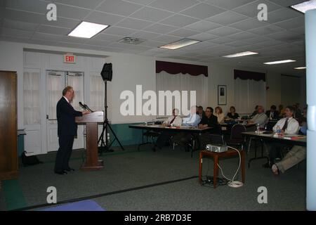 Vortrag auf dem WeltAIDS-Welttag zur Innenmarkierung Stockfoto