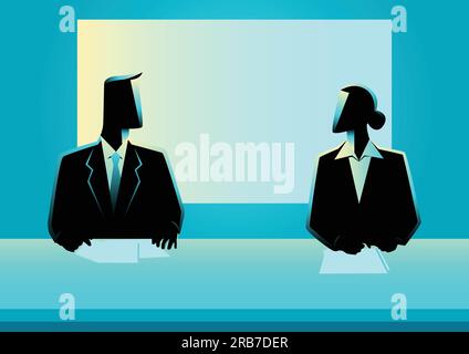 Grafische Darstellung des Nachrichtenankers im Fernsehen Stock Vektor