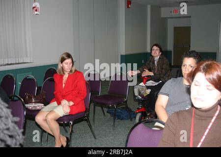 Vortrag auf dem WeltAIDS-Welttag zur Innenmarkierung Stockfoto