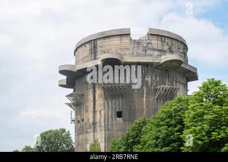 Wien, Österreich, 10. Juni 2023: flak-Türme: Massive Flugabwehrkonstruktionen, die zwischen 1942-1945 in Berlin 3, Hamburg 2 und Wien 3 gebaut wurden. Betrieben von Stockfoto