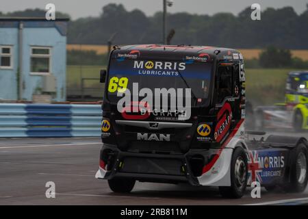 Andover, Großbritannien. 08. Juli 2023. Qualifizierung bei der British Truck Racing Championship auf dem Thruxton Circuit, Andover, Großbritannien, am 8. Juli 2023. Foto: Chris Williams. Nur redaktionelle Verwendung, Lizenz für kommerzielle Verwendung erforderlich. Keine Verwendung bei Wetten, Spielen oder Veröffentlichungen von Clubs/Ligen/Spielern. Kredit: UK Sports Pics Ltd/Alamy Live News Stockfoto