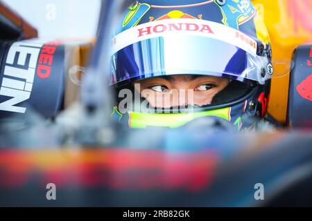 Silverstone, Großbritannien. 07. Juli 2023. IWASA Ayumu (jpn), DAMS, Dallara F2, Portrait während der 8. Runde der FIA Formula 2 Championship 2023 vom 7. Bis 9. Juli 2023 auf dem Silverstone Circuit in Silverstone, Vereinigtes Königreich Kredit: Independent Photo Agency Srl/Alamy Live News Stockfoto