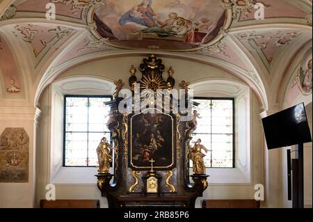 Hartberg, Steiermark, Österreich. 29. Juni 2023. Stadtgemeindekirche St. Martin in Hartberg Stockfoto