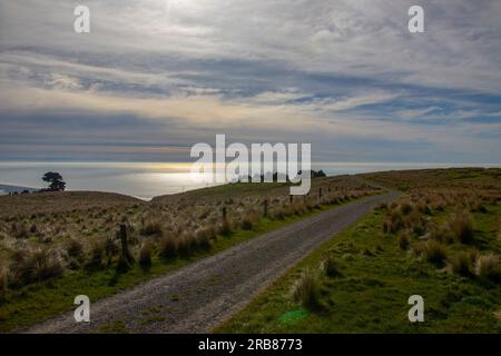 Richmond Hill ist ein hügeliger Vorort über Sumner in Christchurch, Neuseeland. Stockfoto