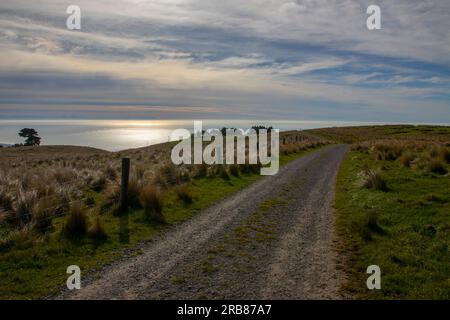 Richmond Hill ist ein hügeliger Vorort über Sumner in Christchurch, Neuseeland. Stockfoto