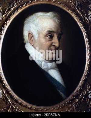 QUINTANA, MANUEL JOSE. ESCRITOR Y POLITICO ESPAÑOL . MADRID 1772-1857. OLEO DE JOSE SANCHEZ PESCADOR. TEATRO ESPAÑOL MADRID. Stockfoto